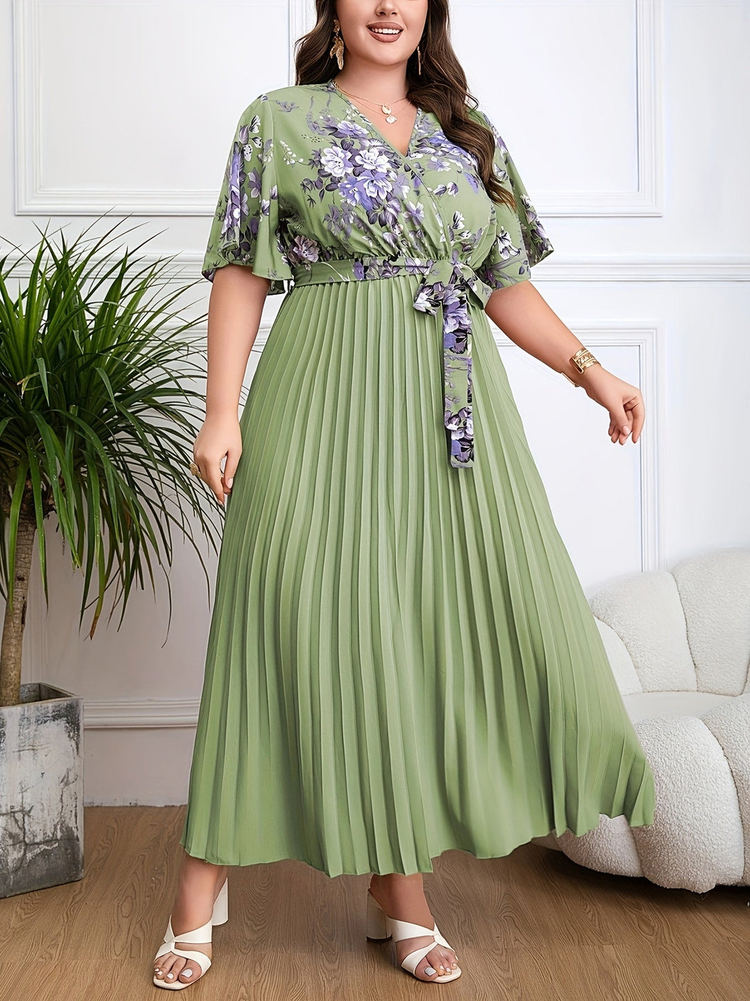 Fleur™ - Plus Size Belted Dress