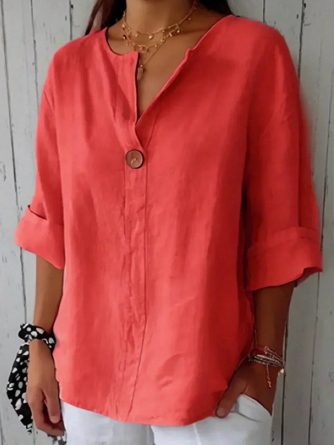 Jessie™ - Effortless V-Neck Casual Blouse