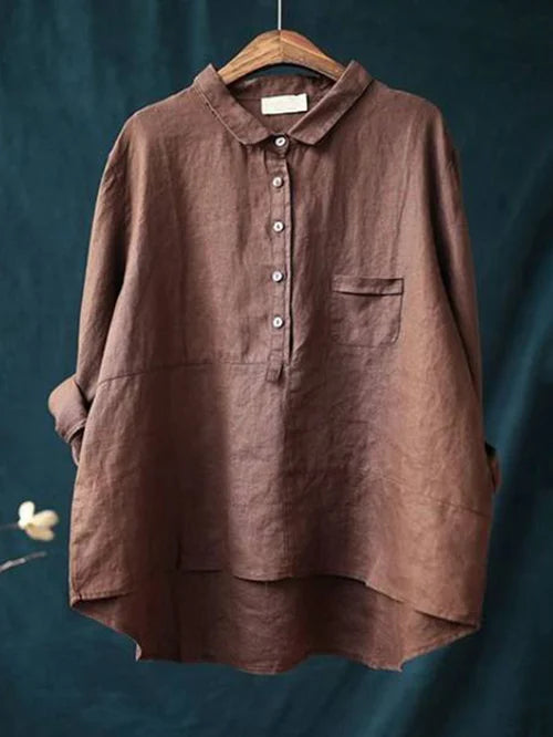 Rhea™ - Women's Linen Long Sleeve Shirt