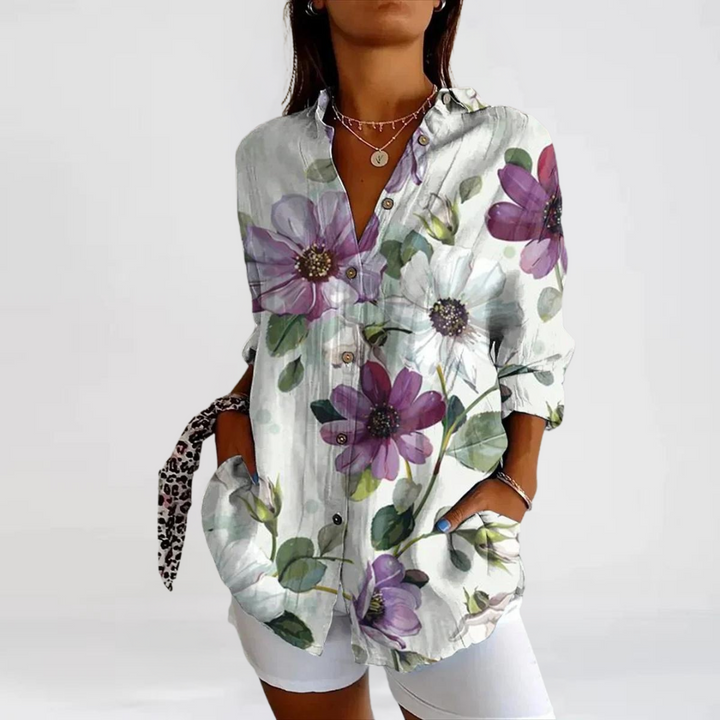 Tina™ - Floral Button-Down Blouse