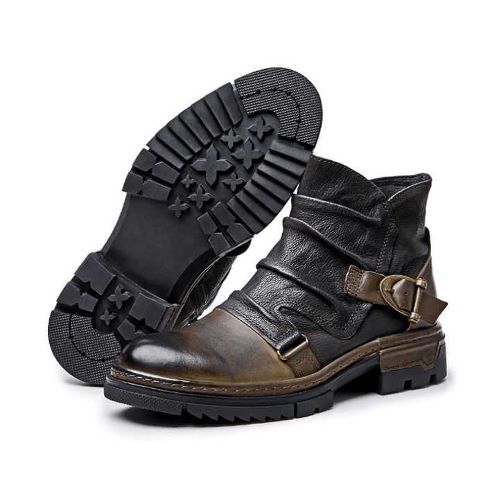 Luke™ | Toretto Leder Biker-Stiefel