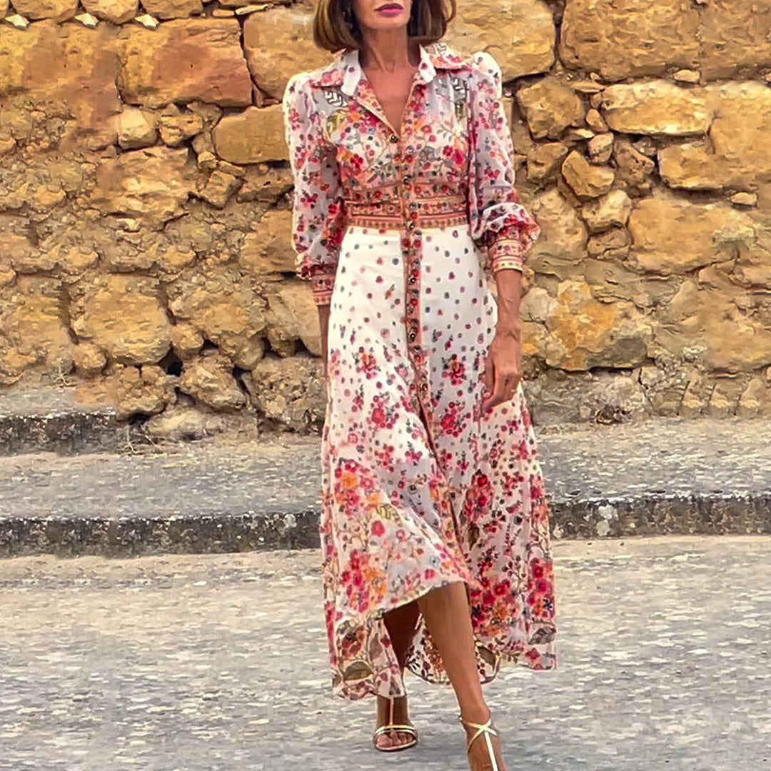 Florence™ - Collared Floral Maxi Dress