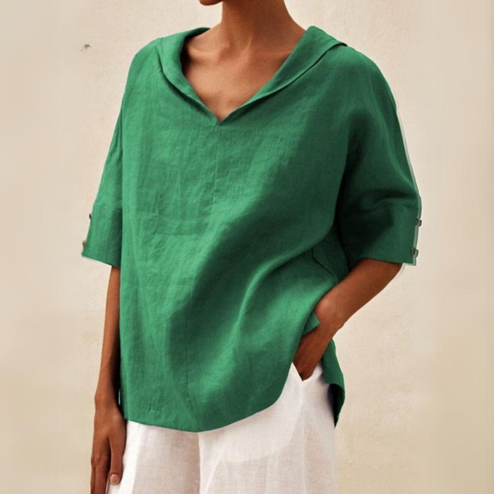 Jamilla™ - Women's V-Neck Casual Linen Shirt