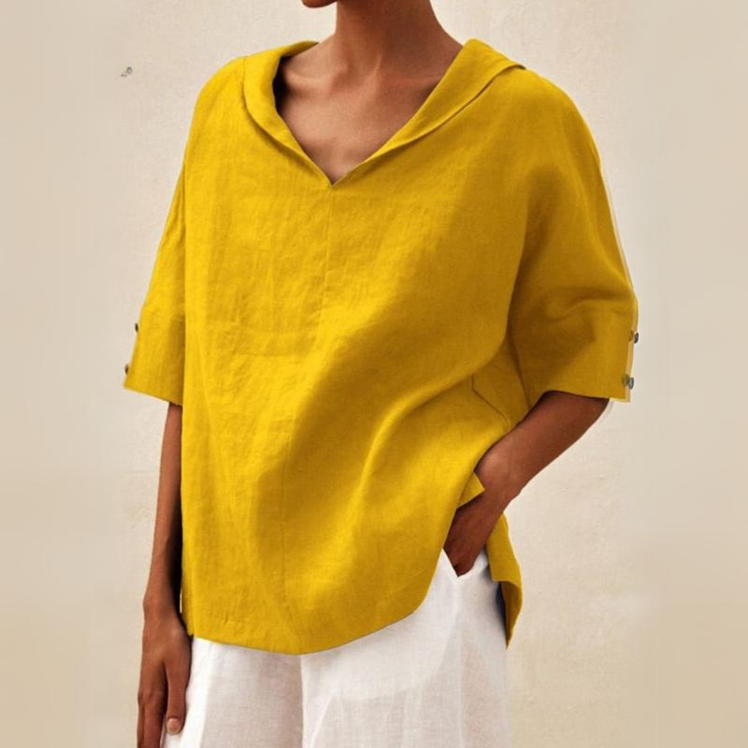 Jamilla™ - Women's V-Neck Casual Linen Shirt