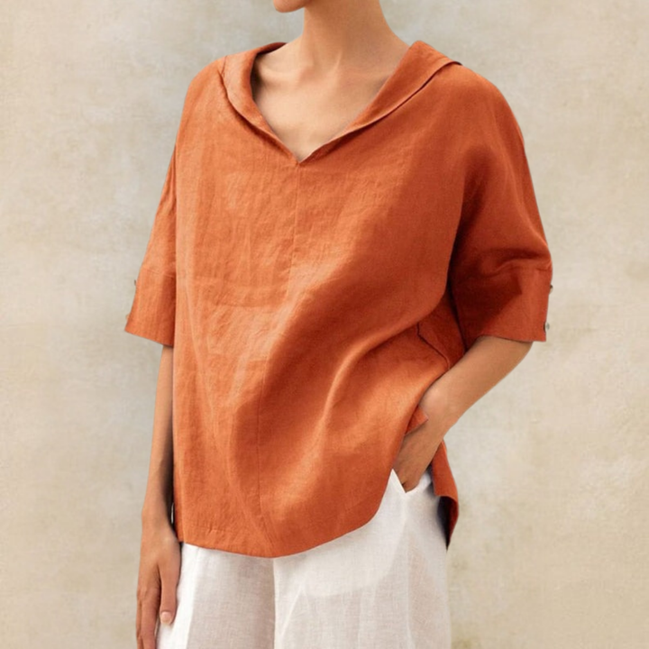 Jamilla™ - Women's V-Neck Casual Linen Shirt