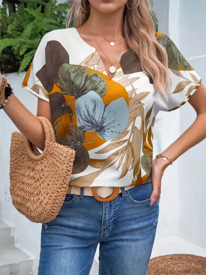 Charis™ - Floral Button-Up Blouse