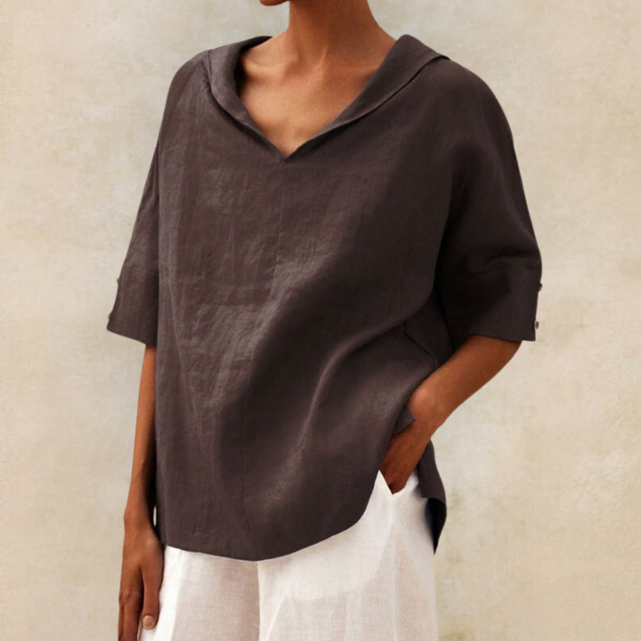 Jamilla™ - Women's V-Neck Casual Linen Shirt