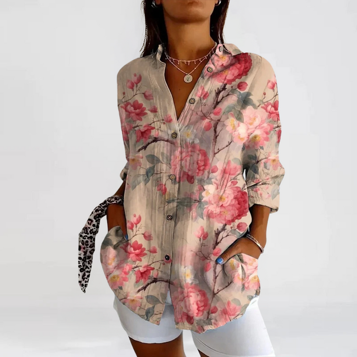 Tina™ - Floral Button-Down Blouse