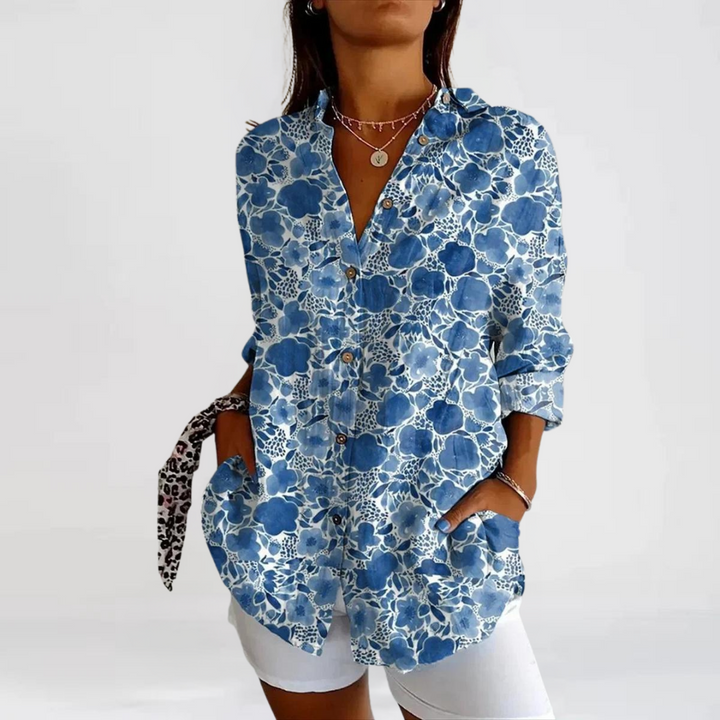 Tina™ - Floral Button-Down Blouse