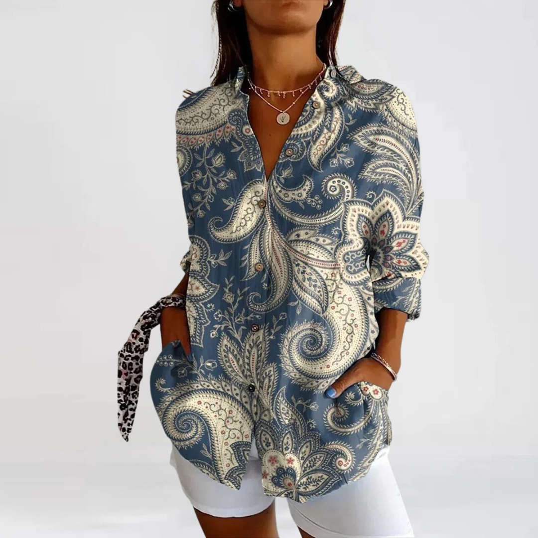 Tina™ - Floral Button-Down Blouse