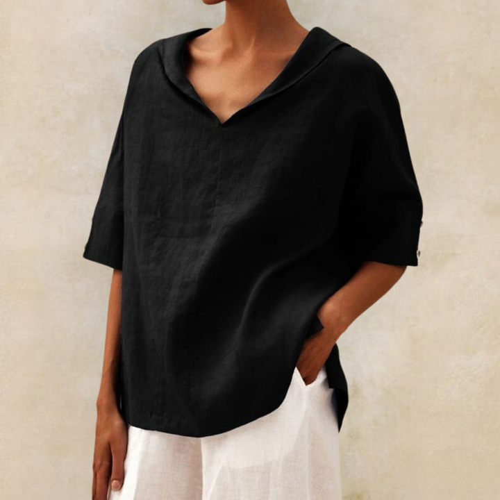 Jamilla™ - Women's V-Neck Casual Linen Shirt