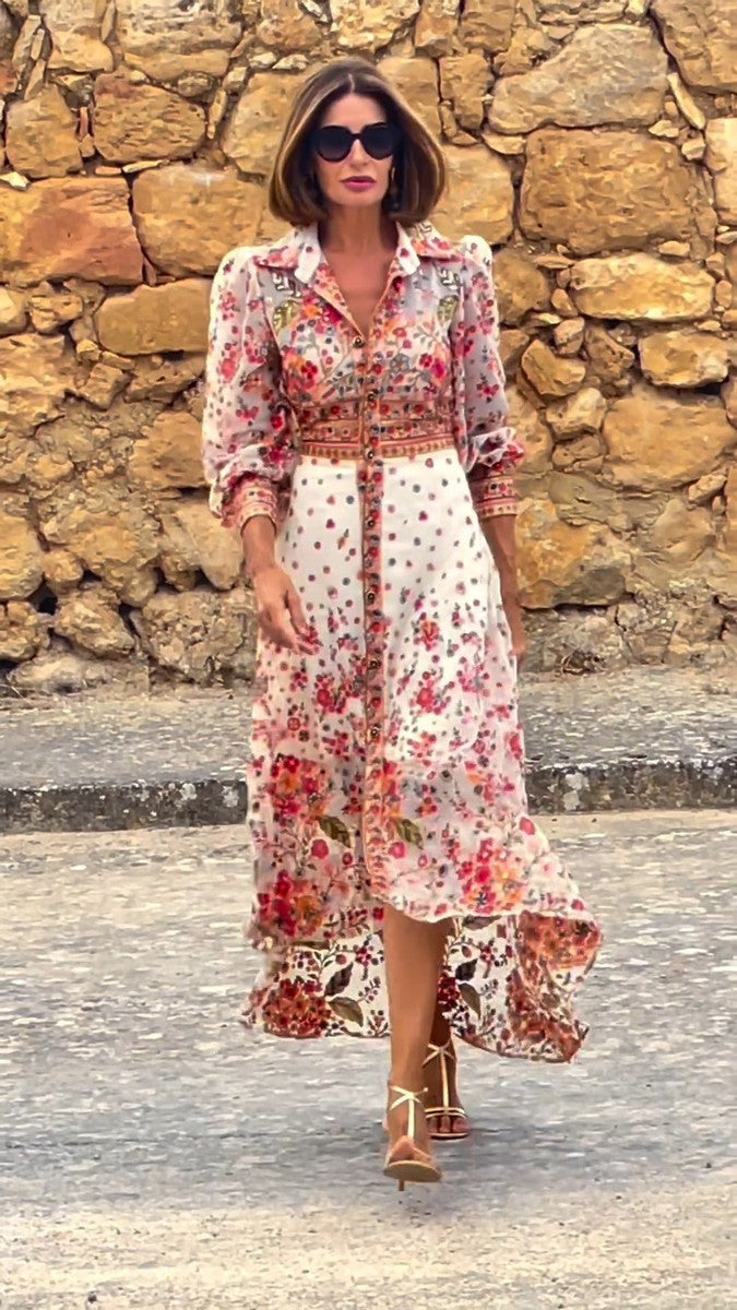 Florence™ - Collared Floral Maxi Dress