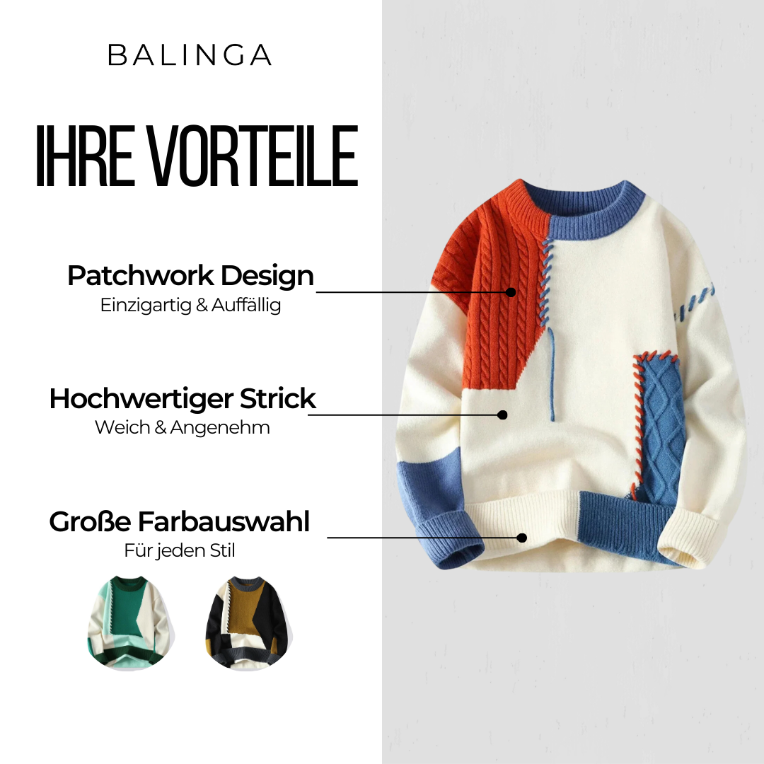 Luke™ | Der Stilvolle Patchwork-Pullover