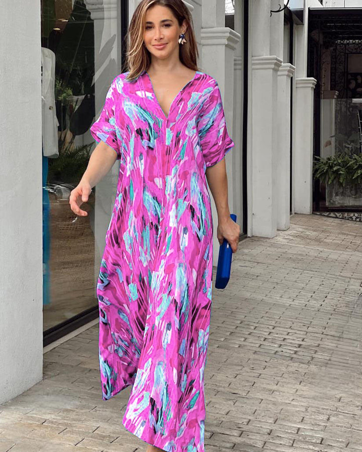 Lindsay™ - Plus Size Colorful Dress