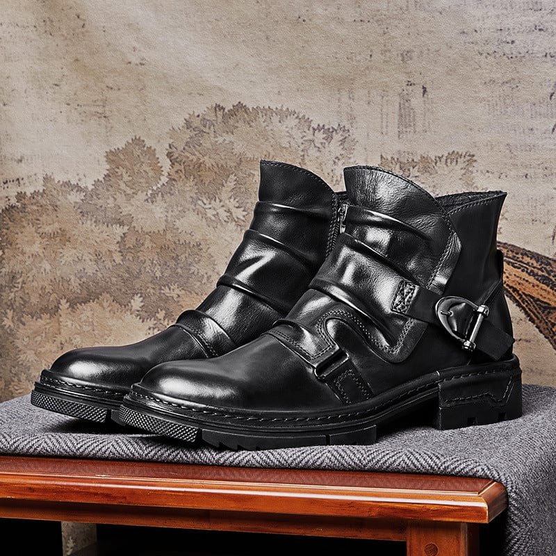 Luke™ | Toretto Leder Biker-Stiefel