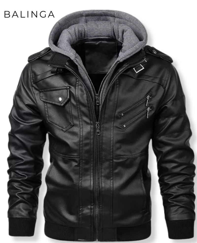 Steele™ | Die Vielseitige Kapuzen-Lederjacke