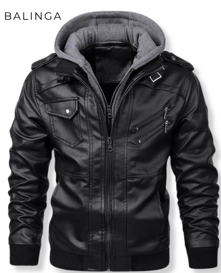 Steele™ | Die Vielseitige Kapuzen-Lederjacke