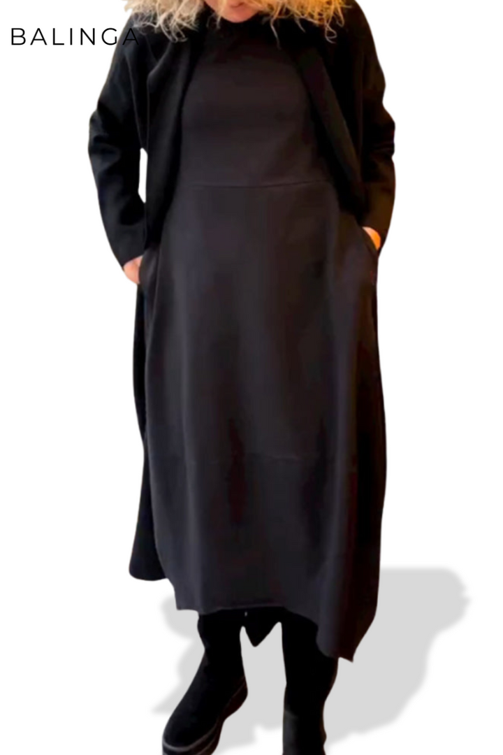 Clara™ | Fließendes Midi-Kleid mit Taschen