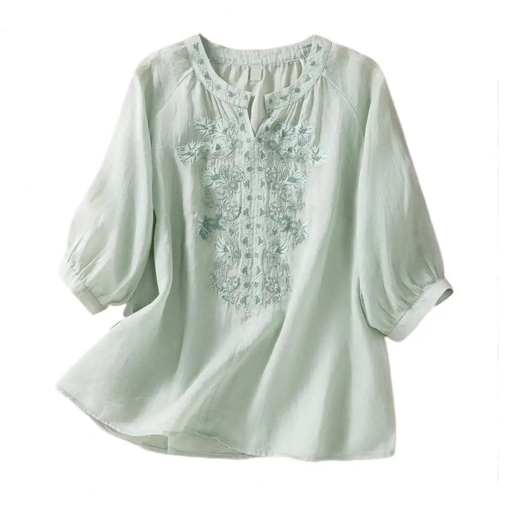 Sophie™ - Embroidered Cotton Floral Blouse