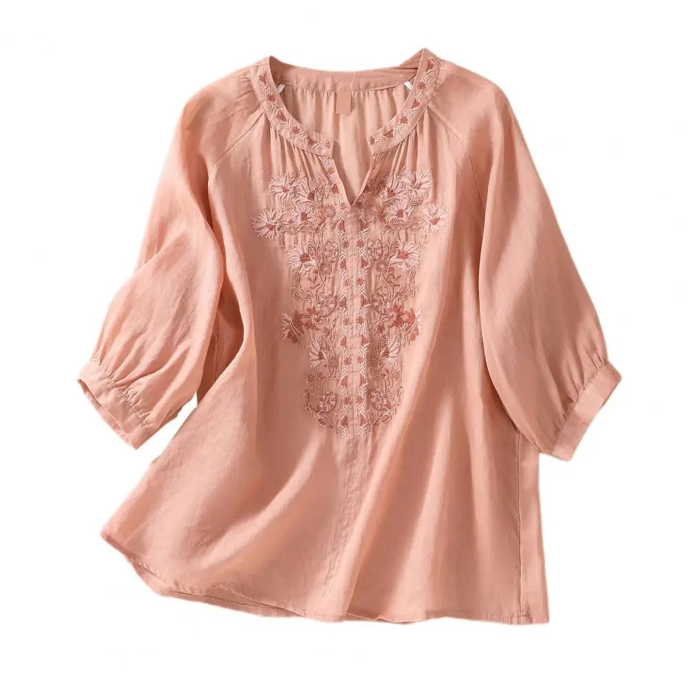 Sophie™ - Embroidered Cotton Floral Blouse