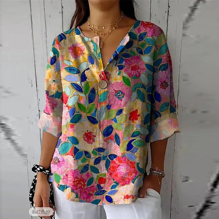 Callie™ - Elegant Floral Cotton Blouse