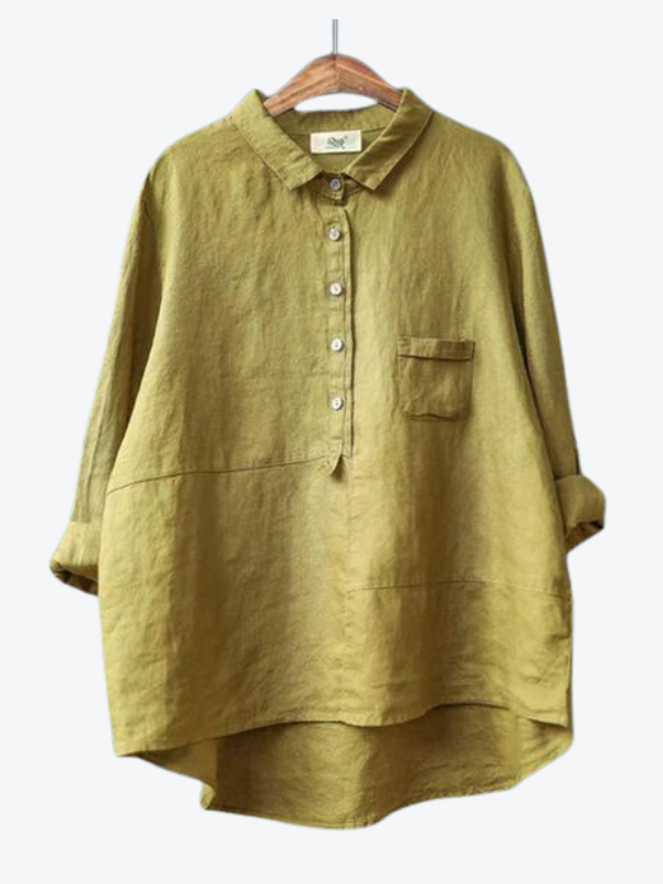 Rhea™ - Women's Linen Long Sleeve Shirt