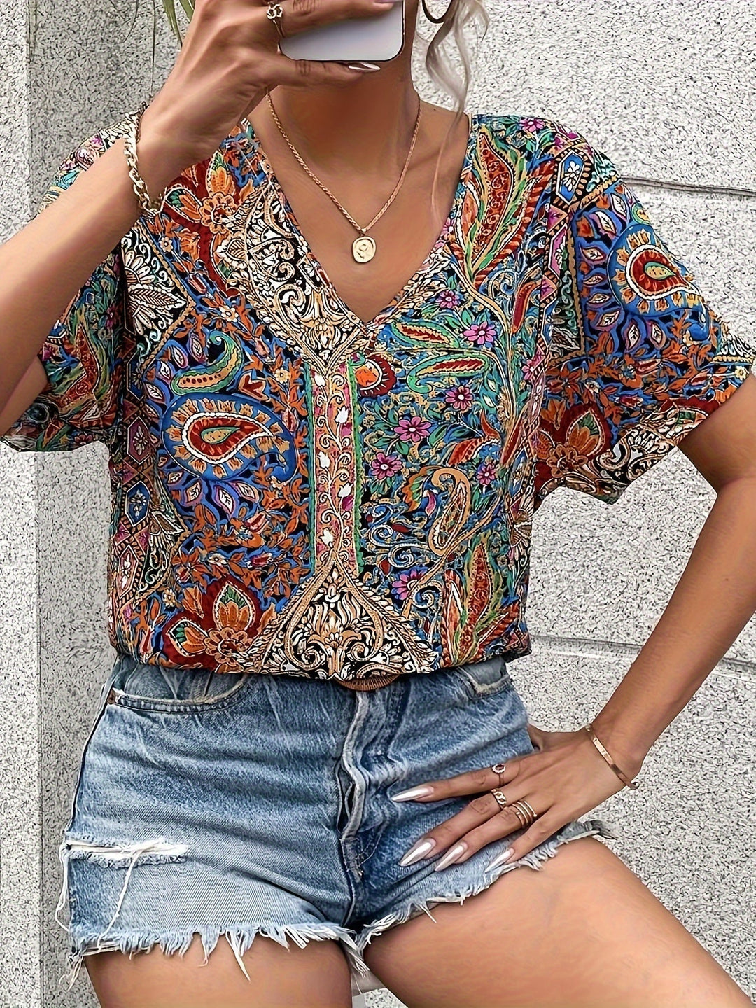 Sienna™ - Relaxed V-Neck Blouse