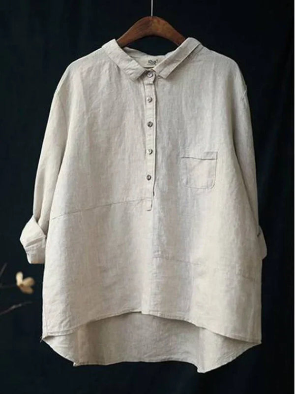 Rhea™ - Women's Linen Long Sleeve Shirt