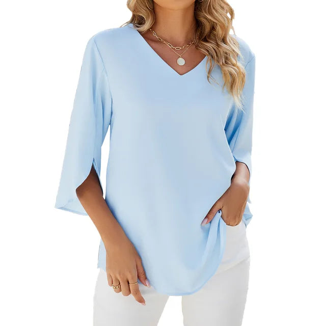 Celeste™ - Lightweight V-Neck Blouse