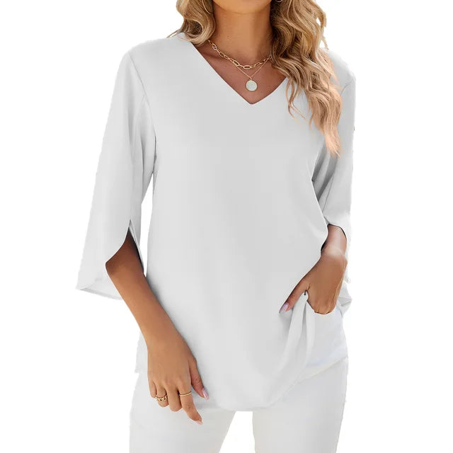 Celeste™ - Lightweight V-Neck Blouse